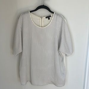 J.Crew black and white striped blouse size Large